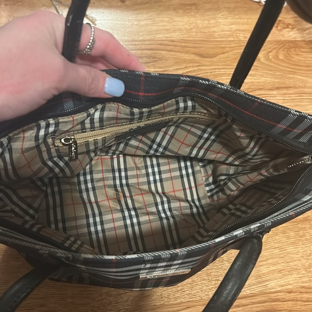 Burberry Black and Red Plaid Tote Bag - Picture 3 of 3